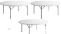 White 6 Ft Round Plastic Folding Table F293