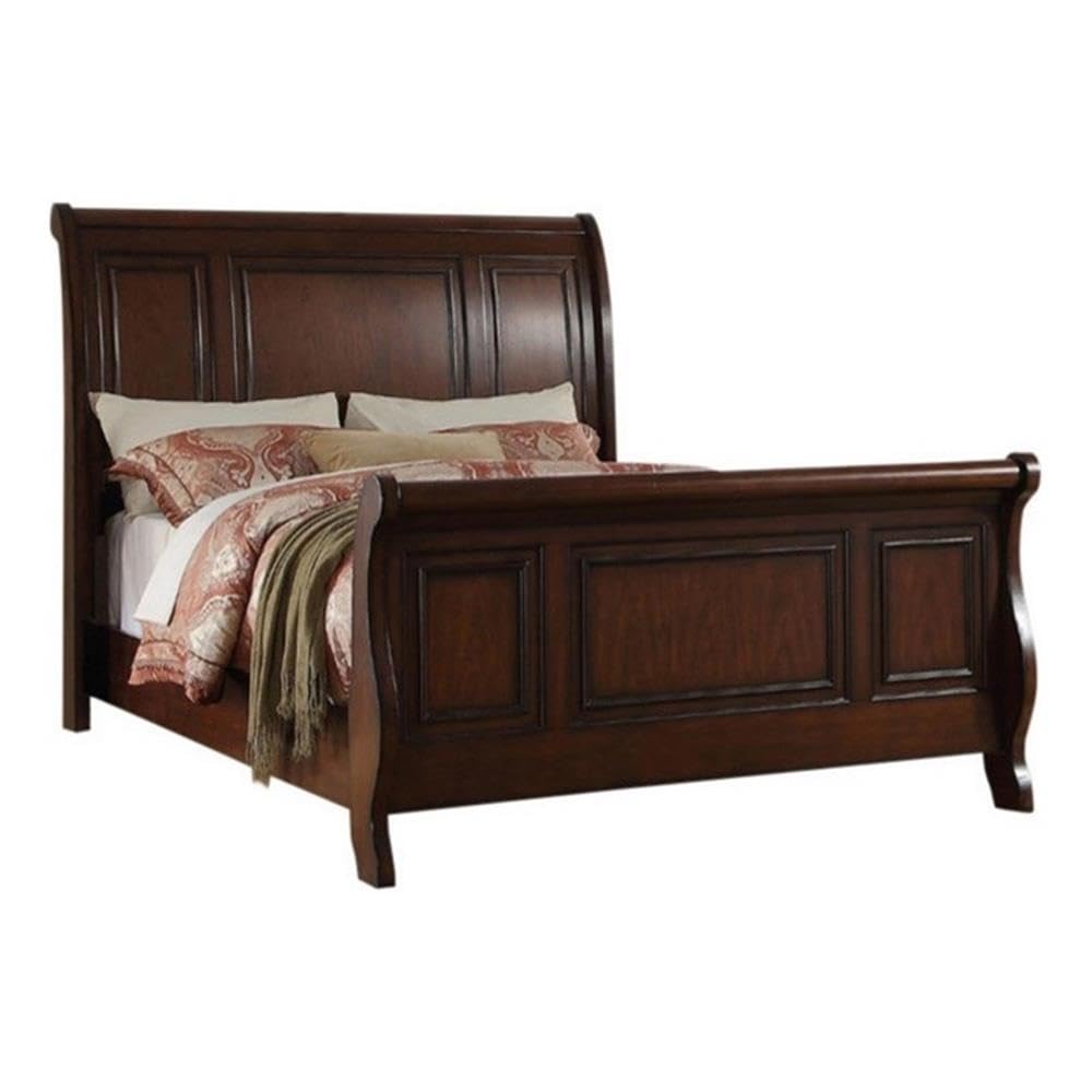 California King Pine Wood Sleigh Bed Z3732