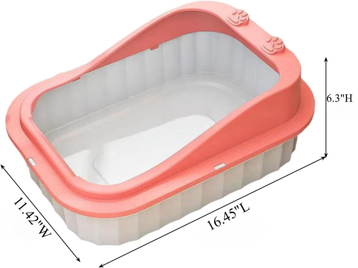 Semi Enclosed Anti Splash Cat Litter Tray T4090