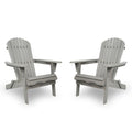 Folding Adirondack Chair Set of 2 HDPE All-Weather Outdoor Chair with Cup Holder O934