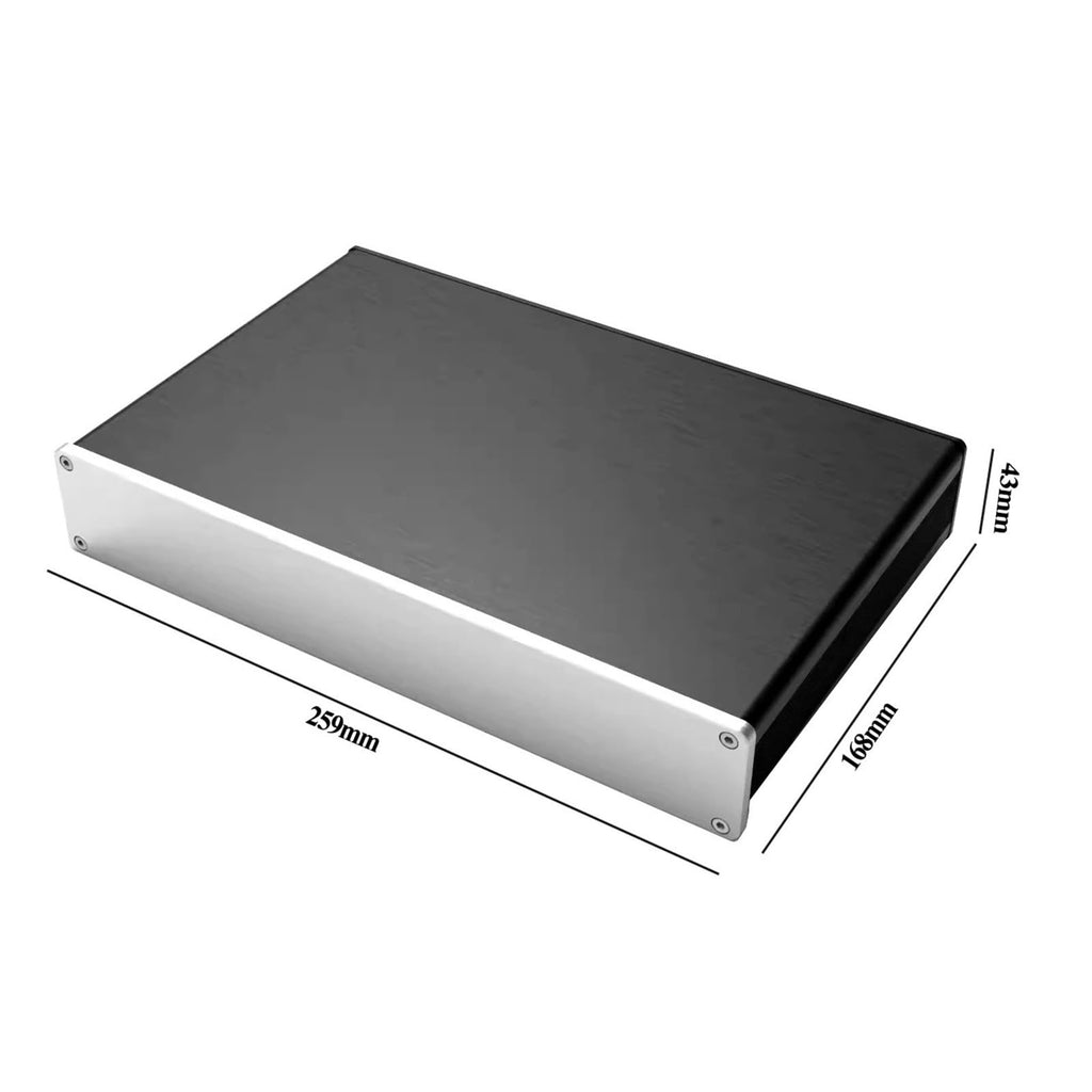 Aluminum Amplifier Chassis 259 * 43 * 168mm Black I979490