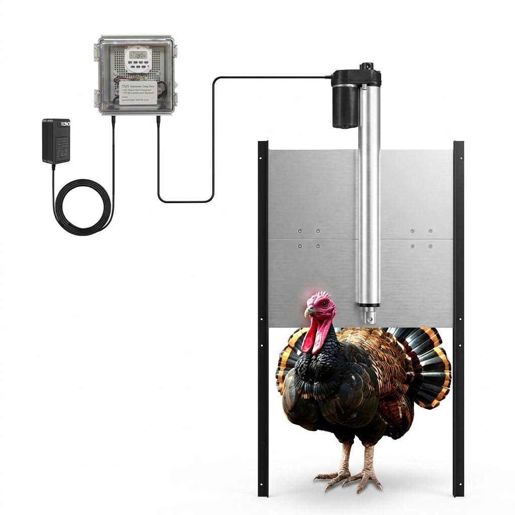 Automatic Turkey Coop Door 22 x 23 in Aluminum G43093