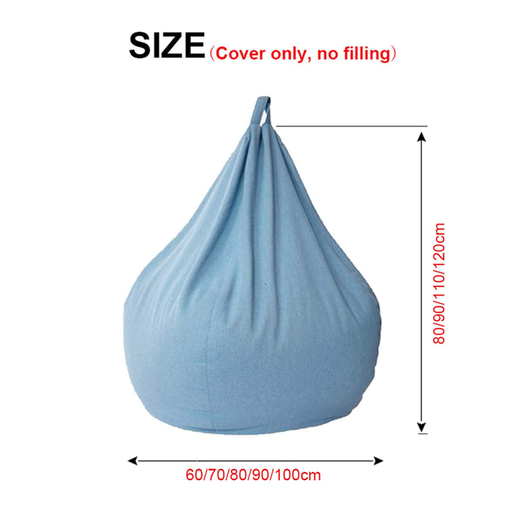 Linen Fabric Bean Bag Chair Cover 90x110cm J13395