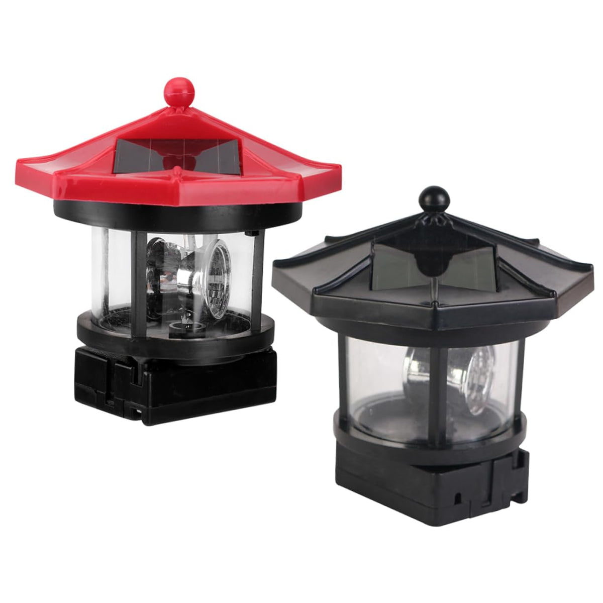 Solar Lighthouse Rotating Lamp Resin Garden Decorative Lights R857