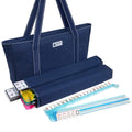 American Mah Jongg Set - 166 White Tiles, 4 Rack/Pushers, Blue Canvas Bag N57140