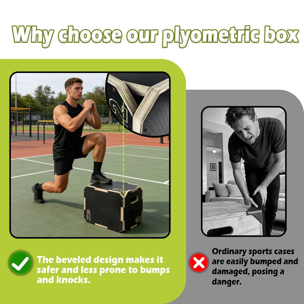 3 in 1 Non-Slip Wooden Plyometric Jump Box B9267