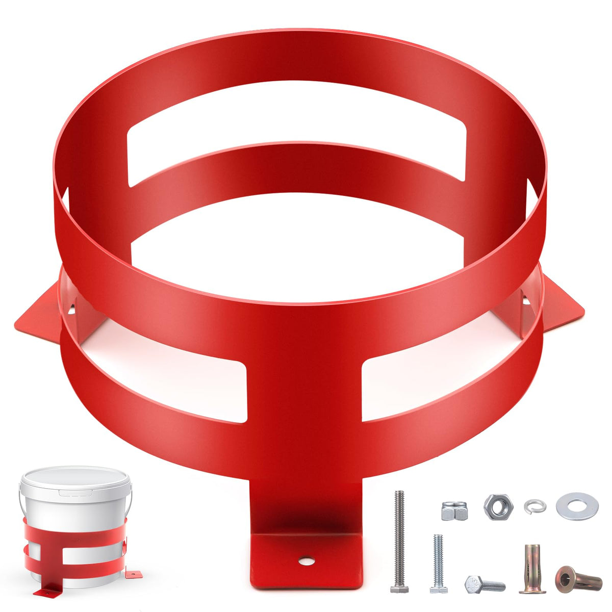 2 Pcs 5 Gallon Red Bucket Holder Mount W410