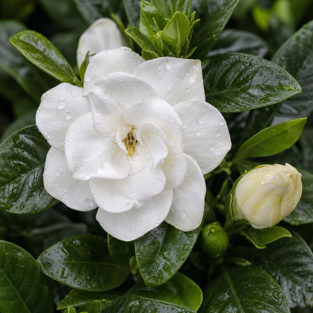 2 Large Trade Gallon Gardenia Jasminoides Fragrant Evergreen Shrub V154409