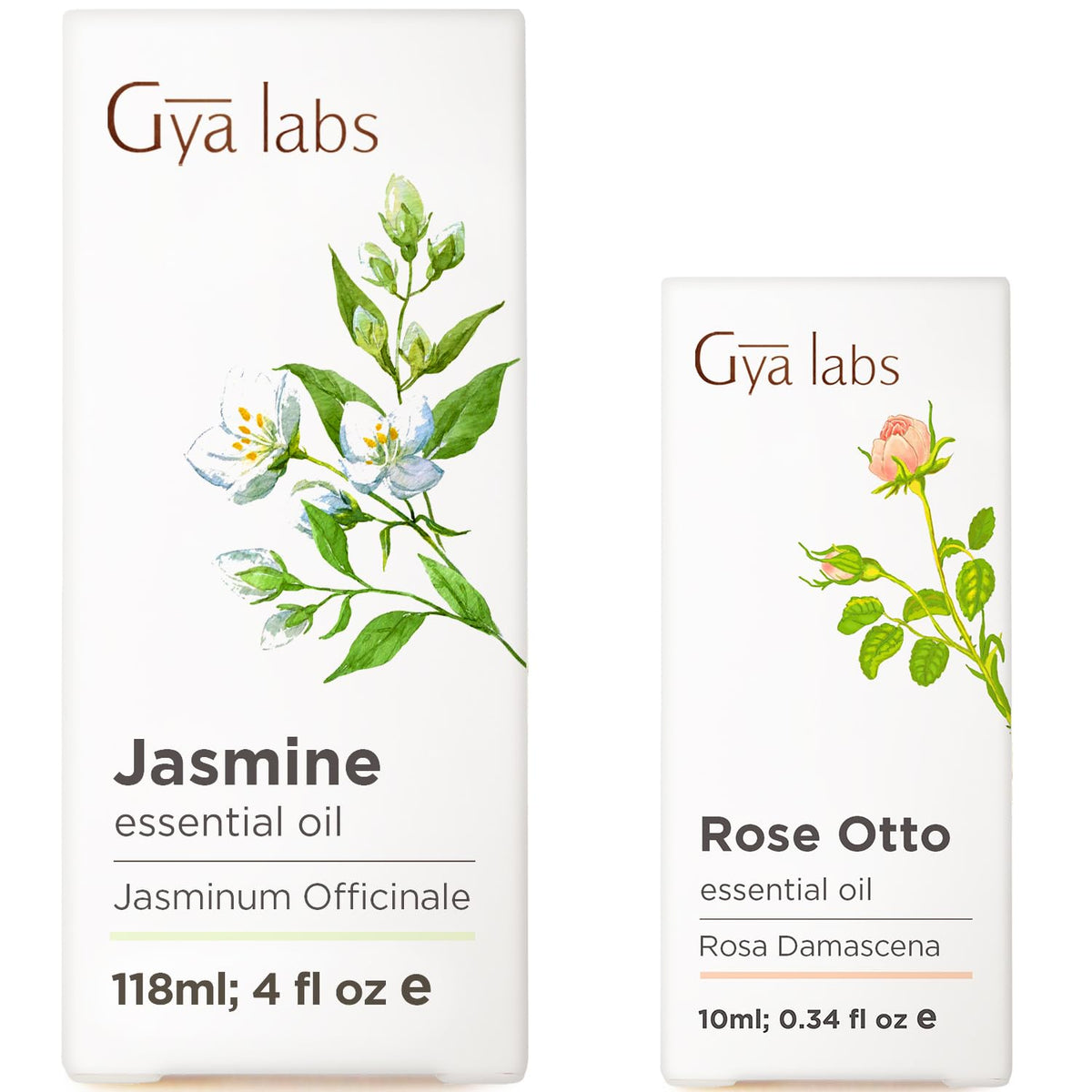 Jasmine and Rose Essential Oils Set 4 Fl Oz Q271
