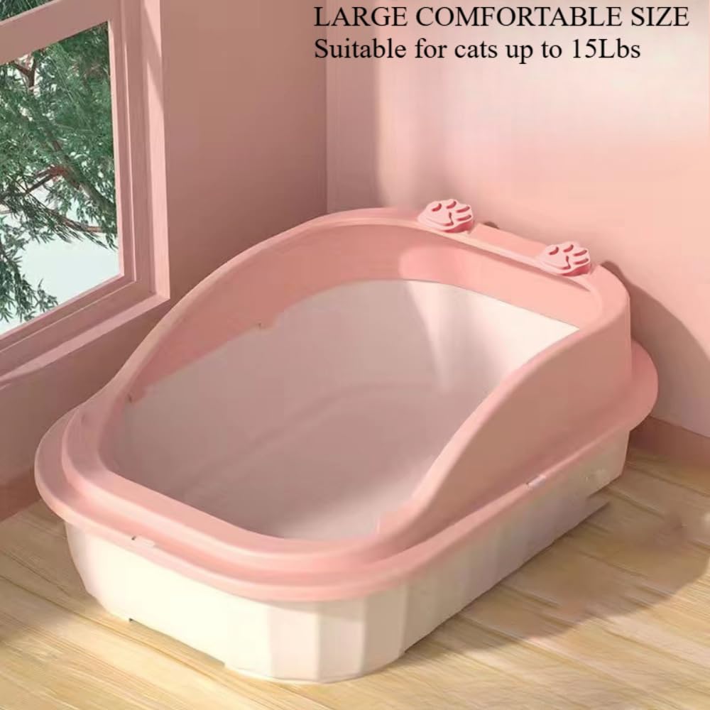Semi Enclosed Anti Splash Cat Litter Tray T4090