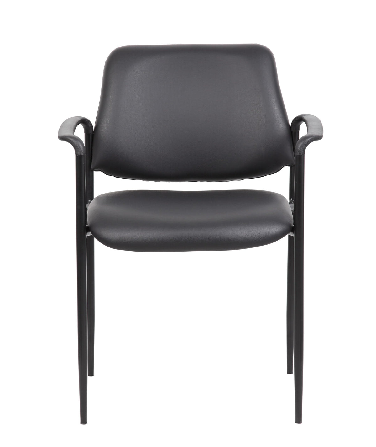 Black Caressoft Stacking Chair with Arm S92418