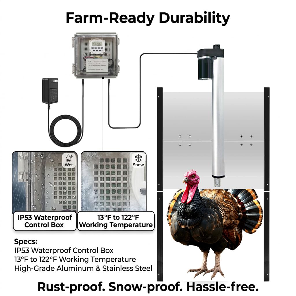 Automatic Turkey Coop Door 22 x 23 in Aluminum G43093
