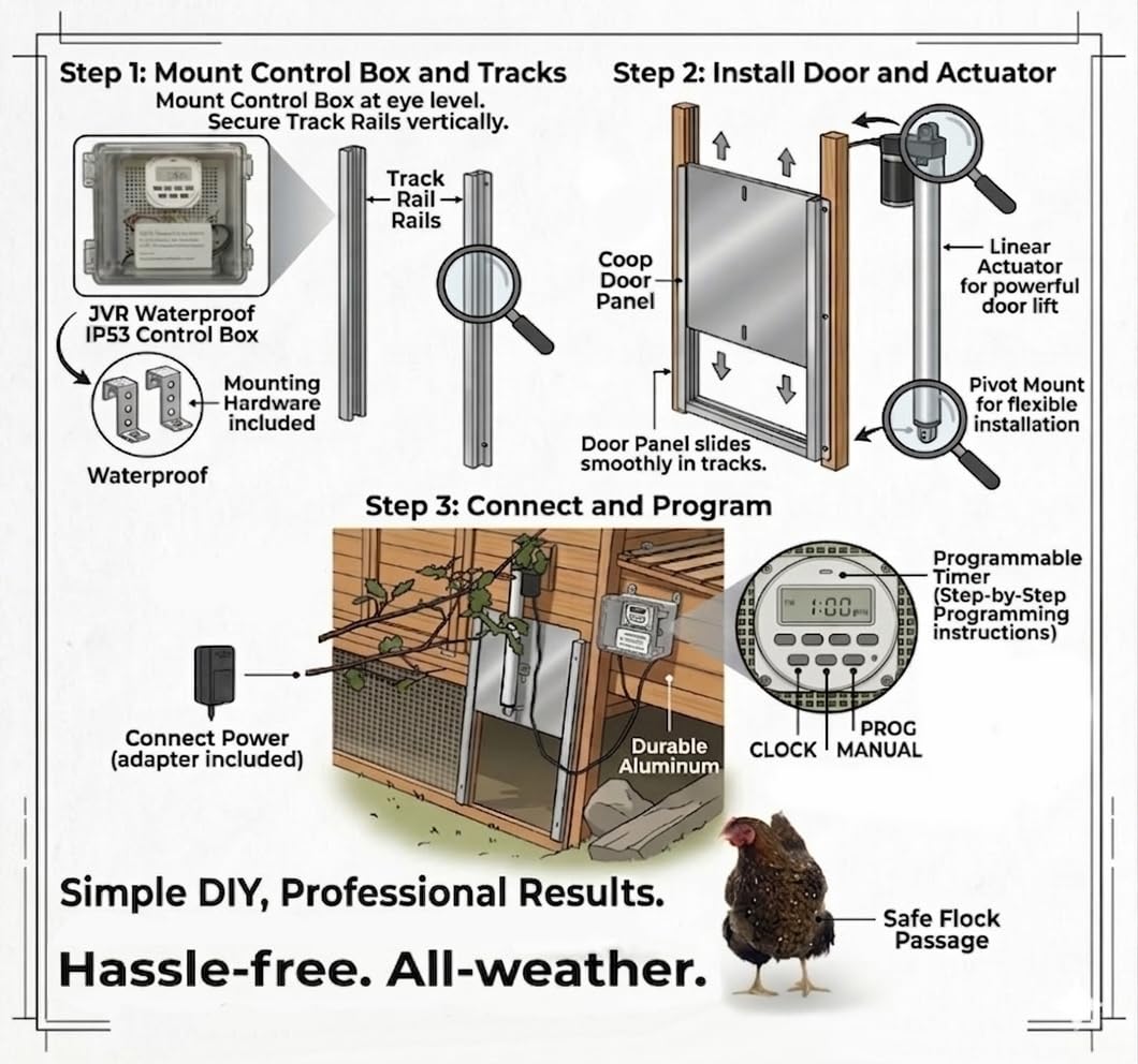 Automatic Turkey Coop Door 22 x 23 in Aluminum G43093