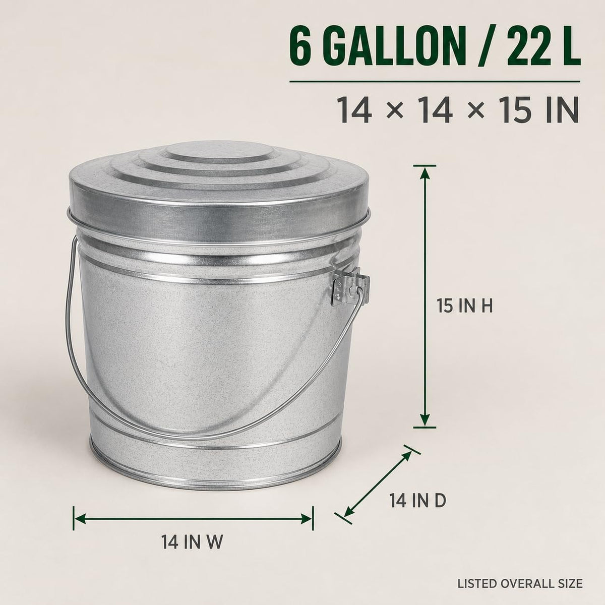 6 Gallon Steel Locking Can with Wire Handle M190
