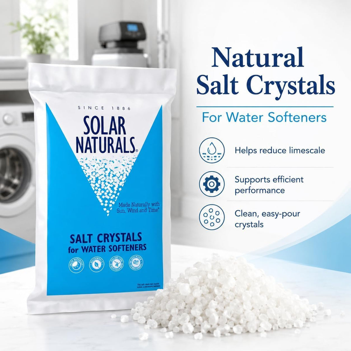 40 lb Natural Solar Salt Crystals Z6023