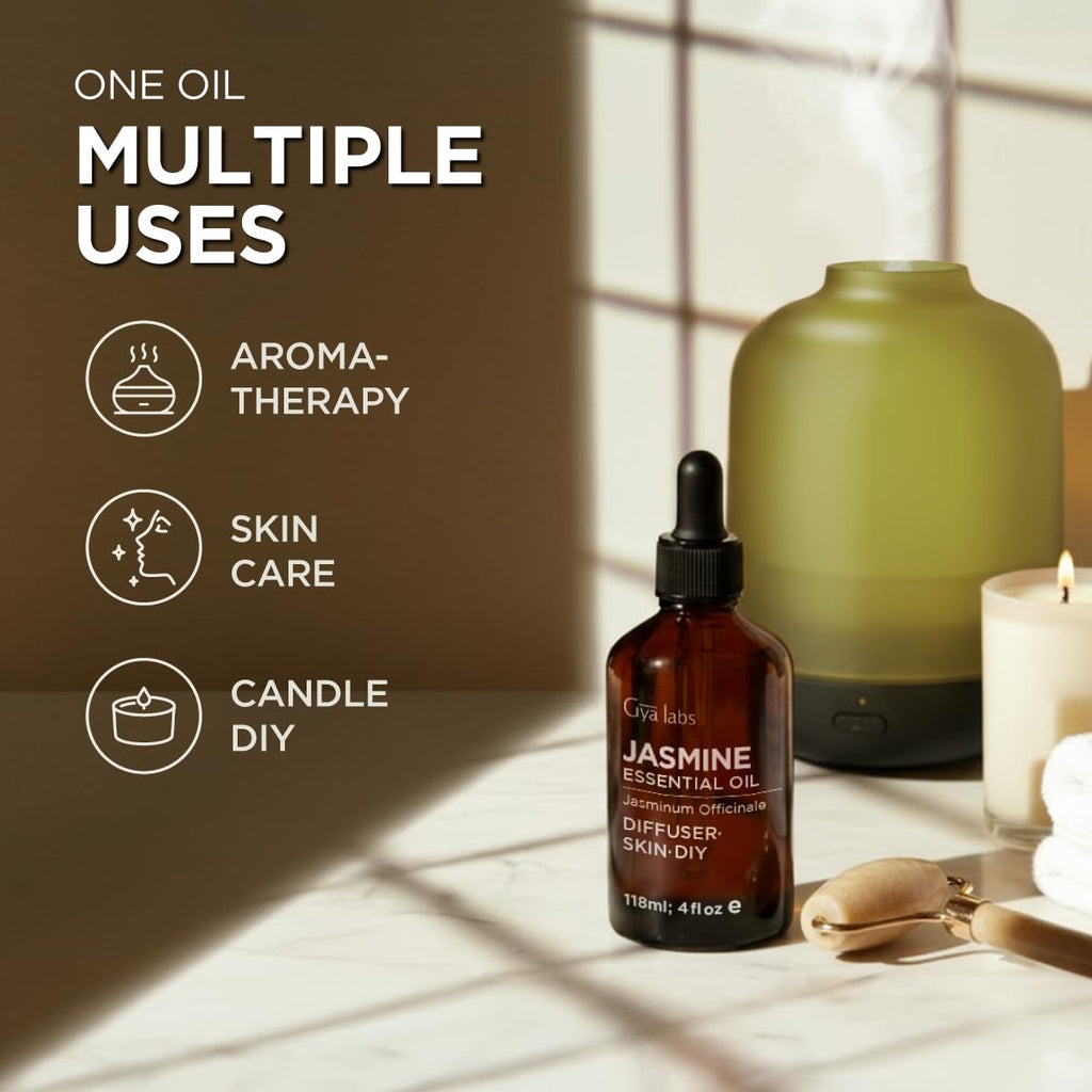 Jasmine and Rose Essential Oils Set 4 Fl Oz Q271