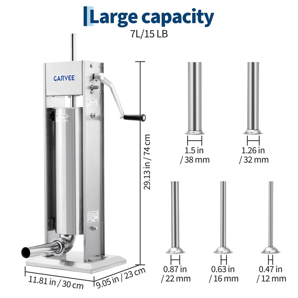 7L Stainless Steel Manual Sausage Stuffer I1140