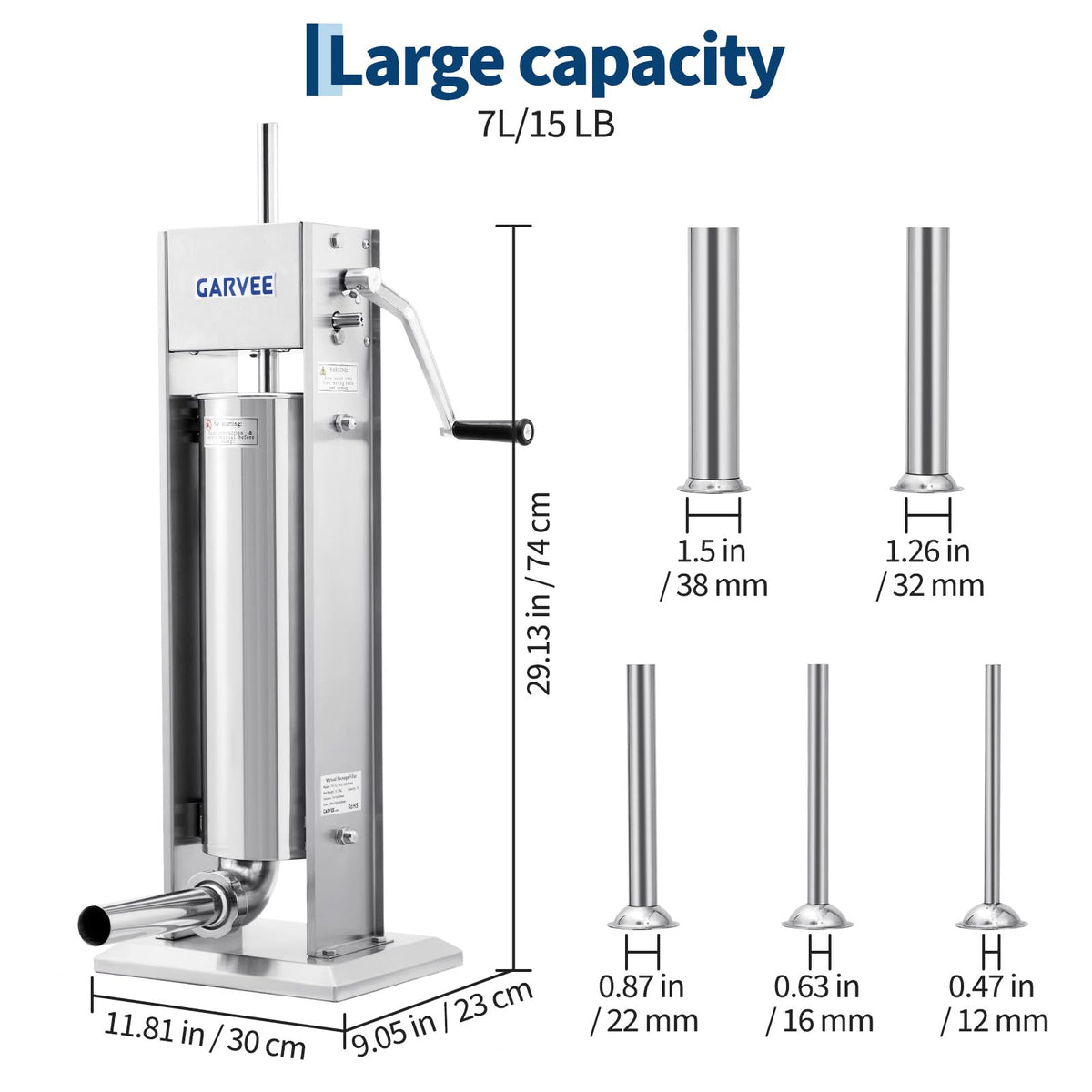 7L Stainless Steel Manual Sausage Stuffer I1140