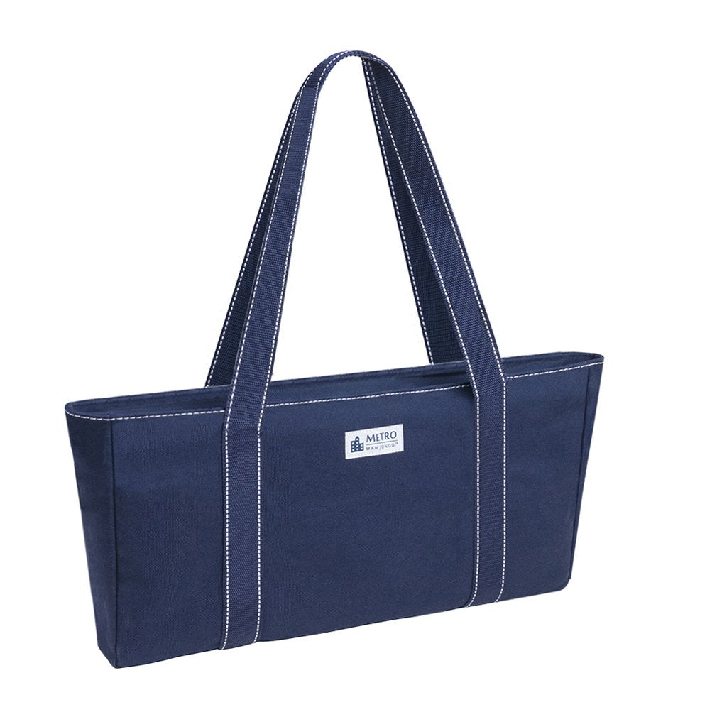American Mah Jongg Set - 166 White Tiles, 4 Rack/Pushers, Blue Canvas Bag N57140