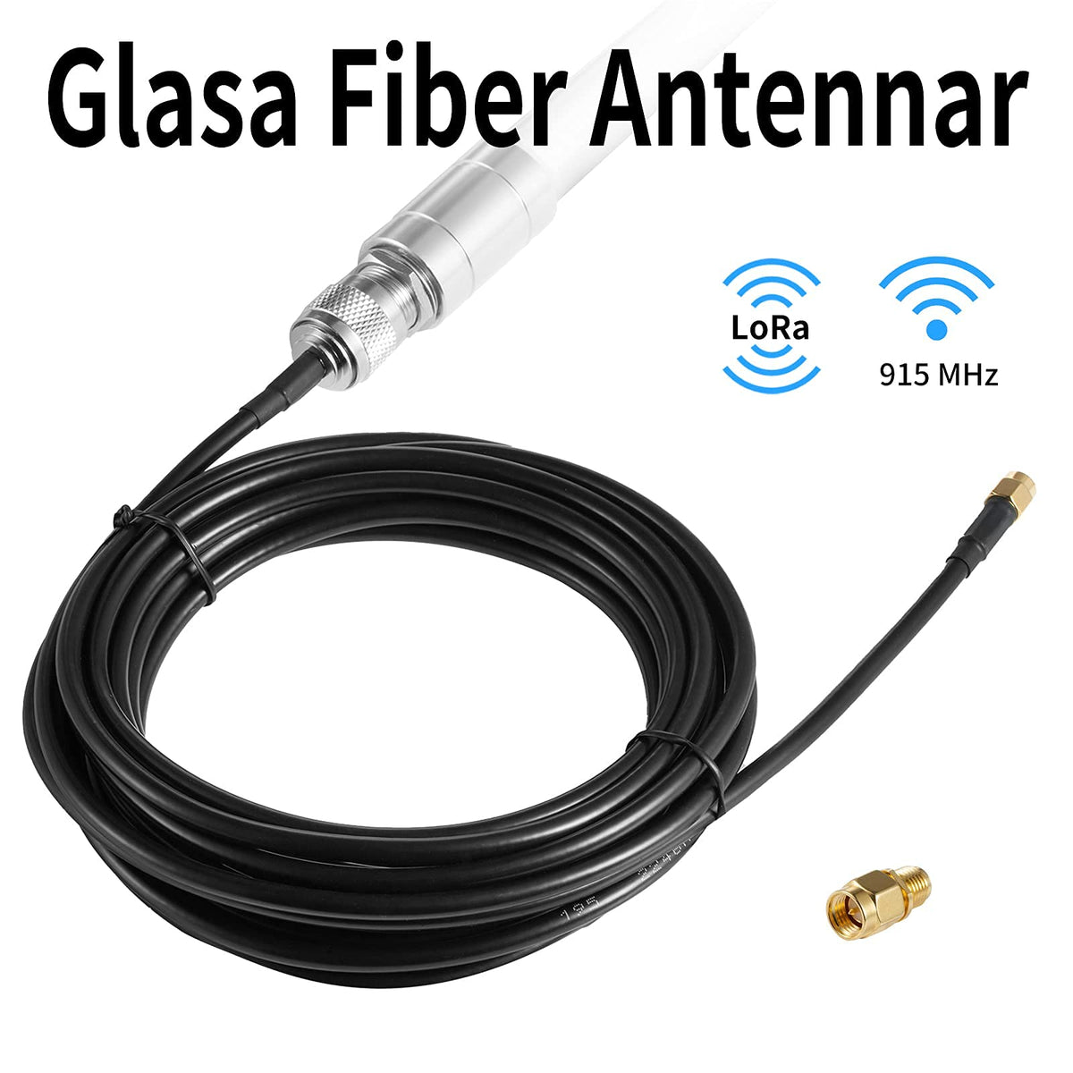 Waterproof 8dBi Omni-Directional Glass Fiber LoRaWan 915MHz Antenna with 5M Cable I373