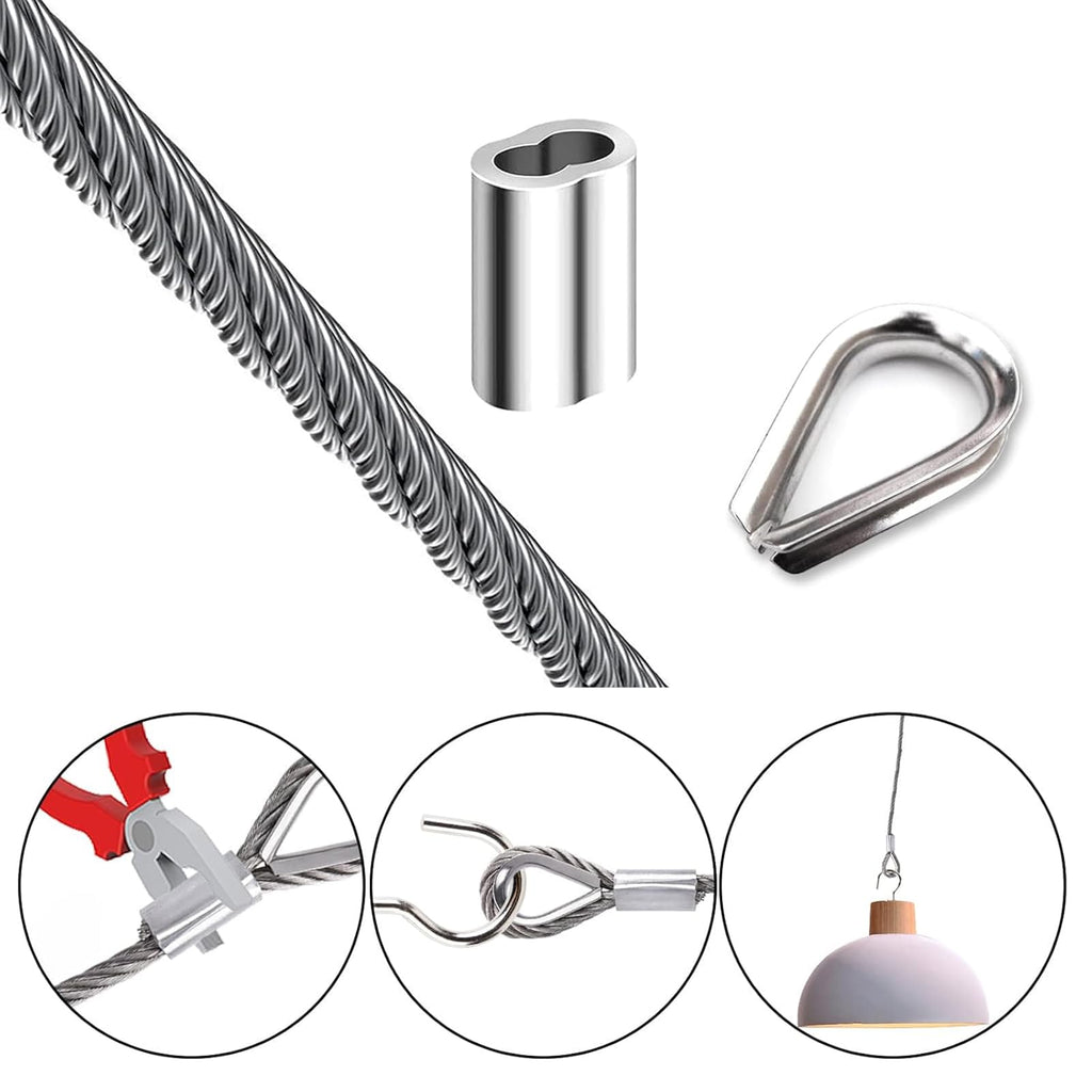 1/8 inch Stainless Steel Wire Rope Kit, 33ft R77109