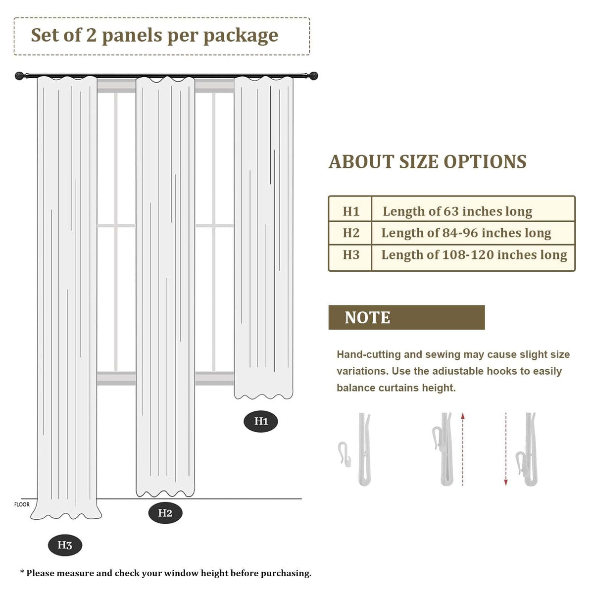 Extra Wide Pinch Pleated Curtains 90 Inches Long 2 Panels Set B865176