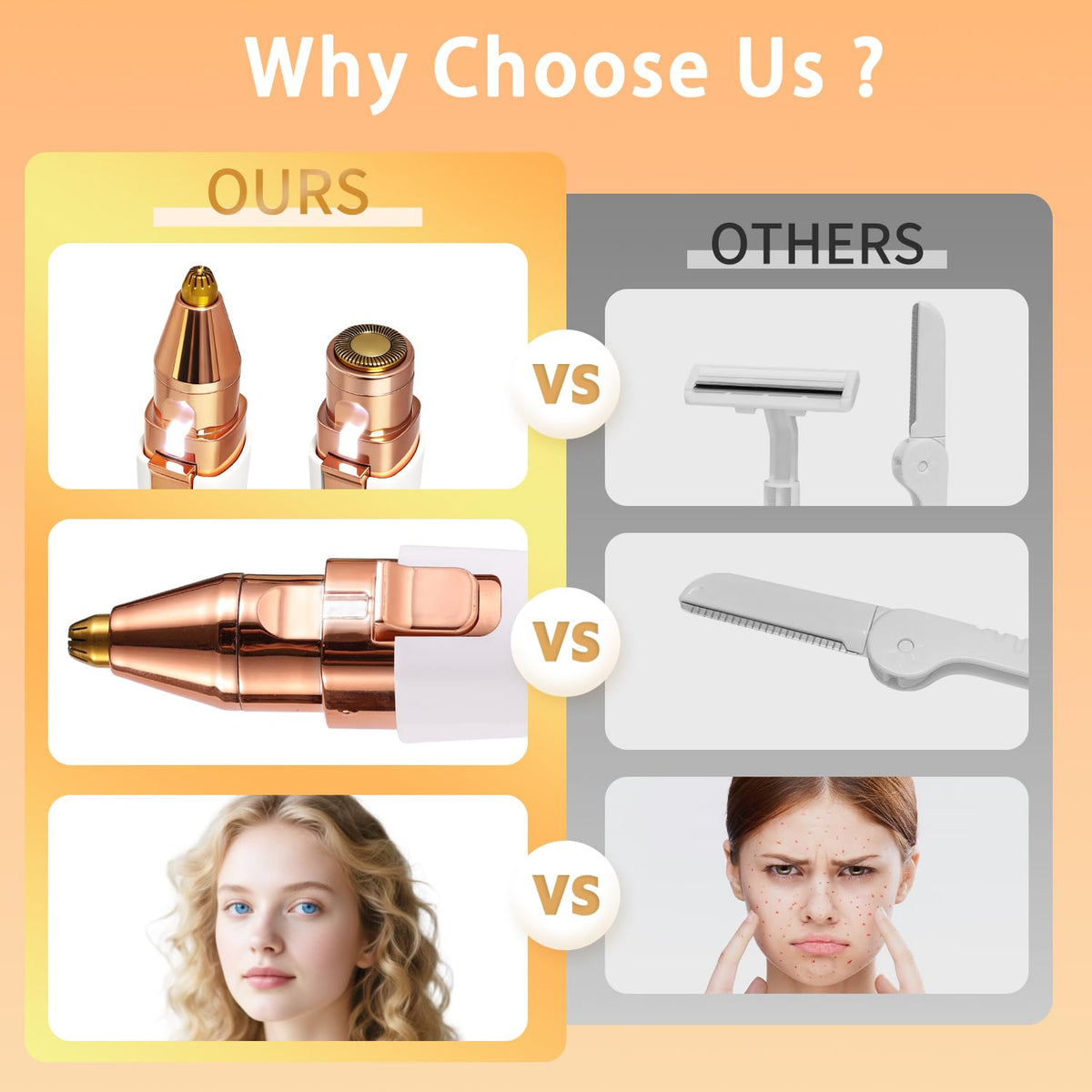 2-in-1 Electric Facial Hair Removal for Women G577382