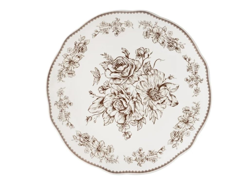 Brown 12-Piece Stoneware Dinnerware Set R821