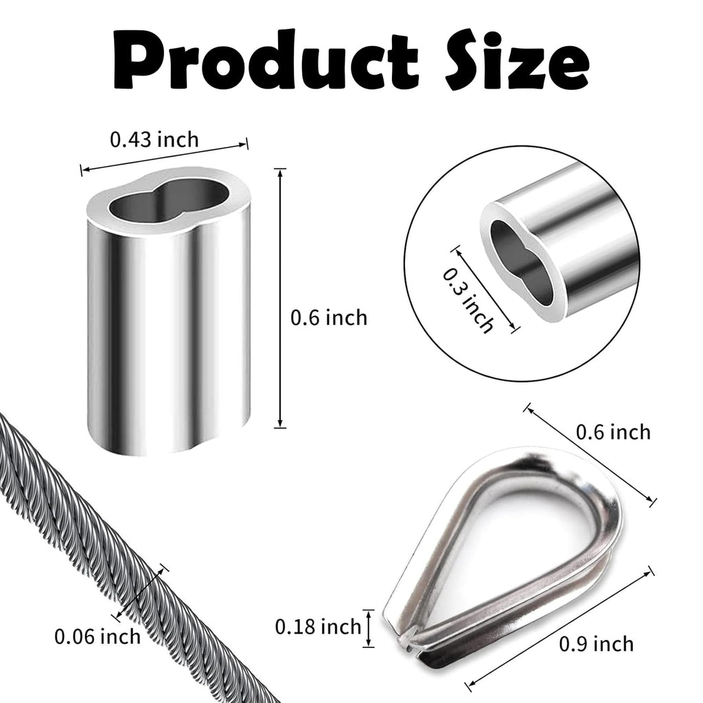 1/8 inch Stainless Steel Wire Rope Kit, 33ft R77109
