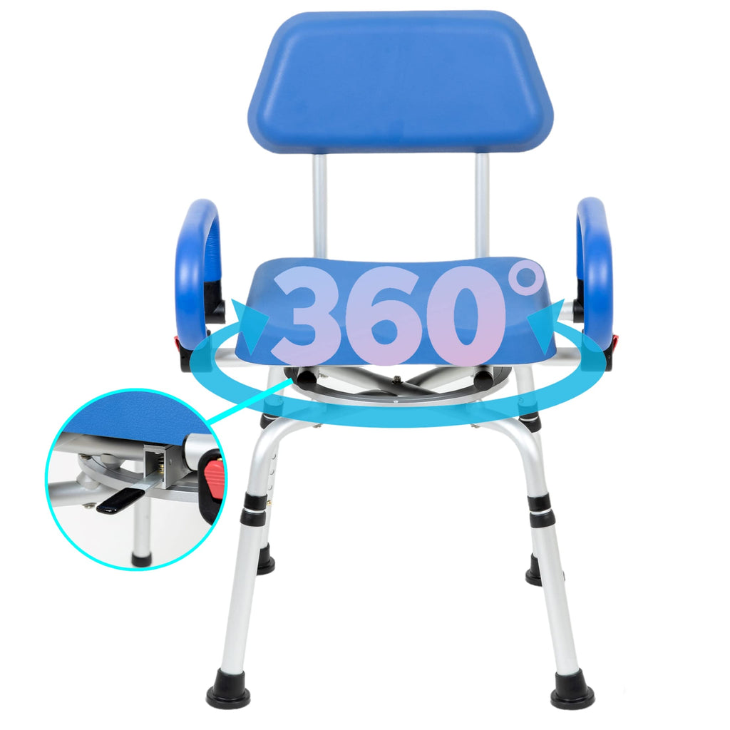 Blue Padded Shower Chair with Back and Arms N6082