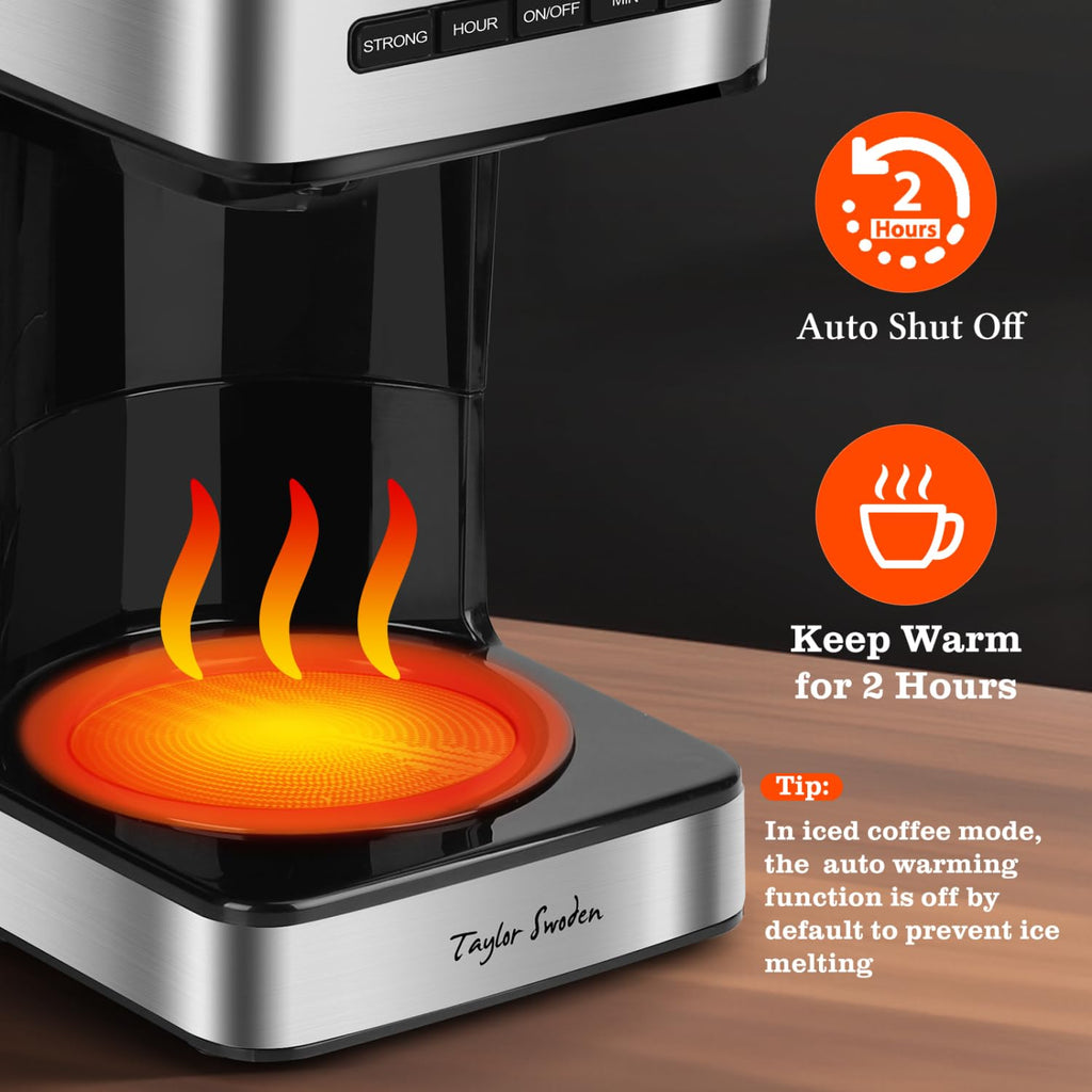 Programmable Coffee Maker 12 Cup, Black & Stainless Steel K9916