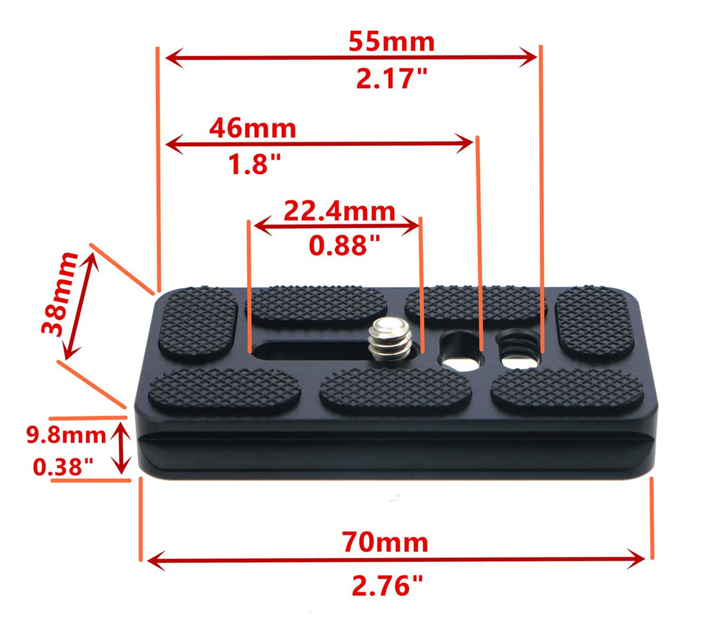 70mm Aluminum Quick Release Plate with 1/4" Screw Y734585