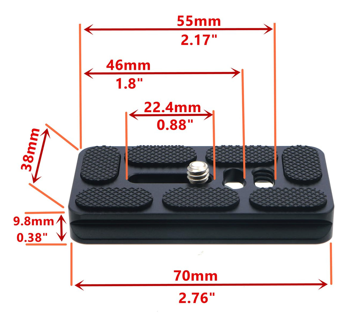 70mm Aluminum Quick Release Plate with 1/4" Screw Y734585