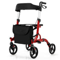 2-in-1 Aluminum Rollator Walker with Seat A72408