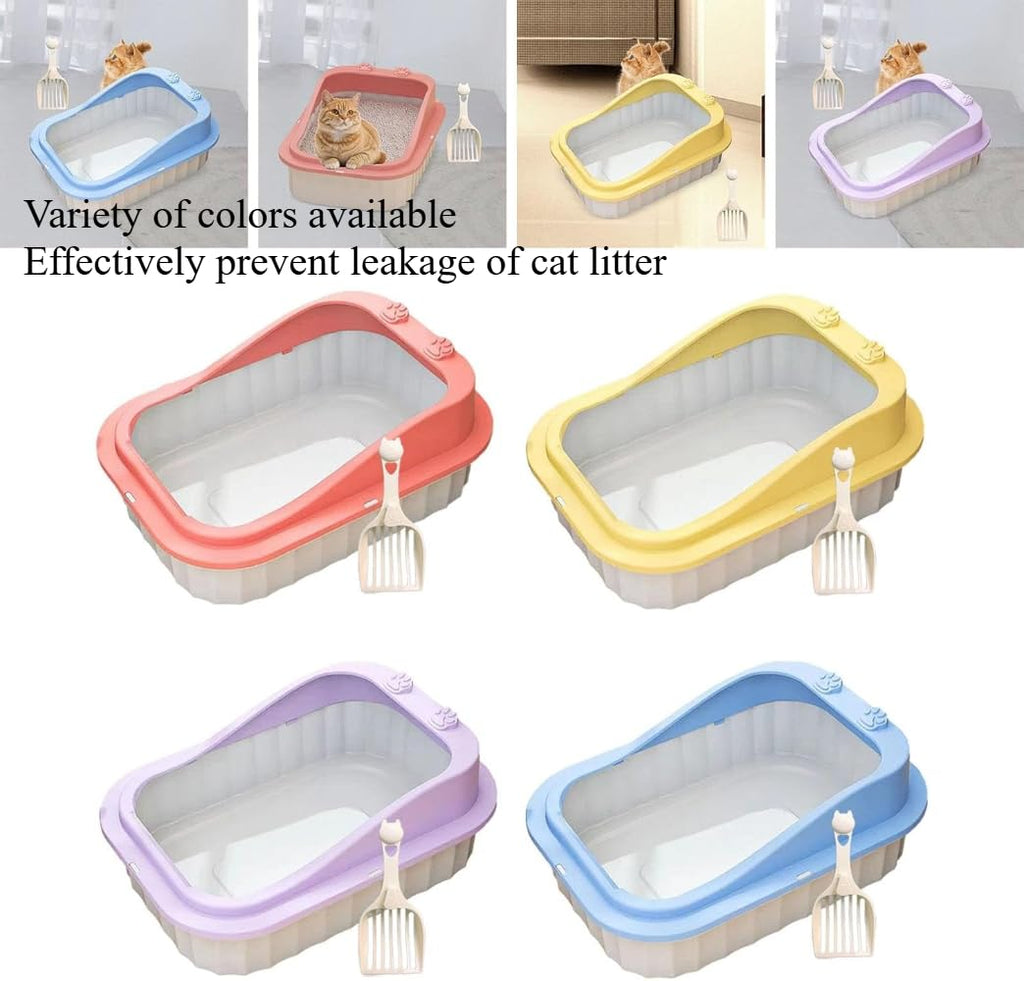 Semi Enclosed Anti Splash Cat Litter Tray T4090