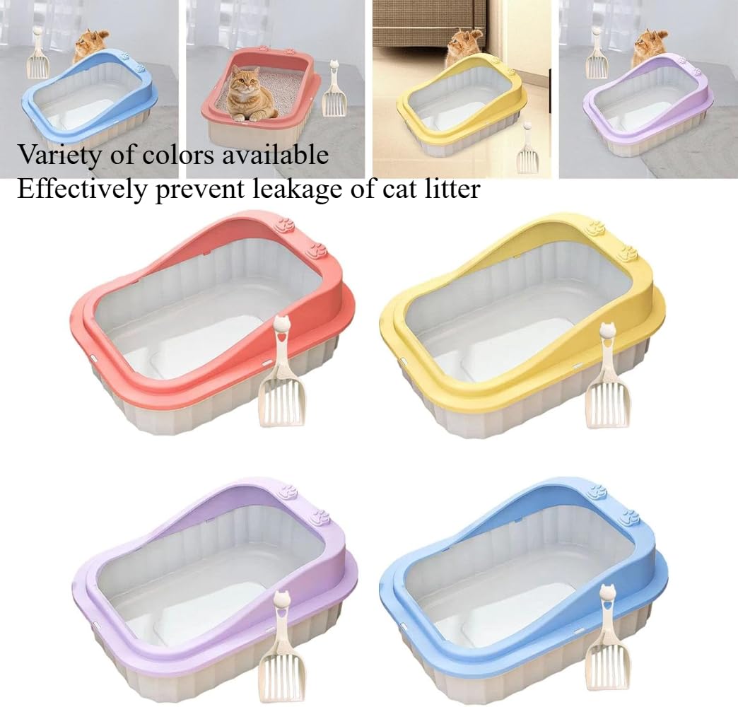 Semi Enclosed Anti Splash Cat Litter Tray T4090