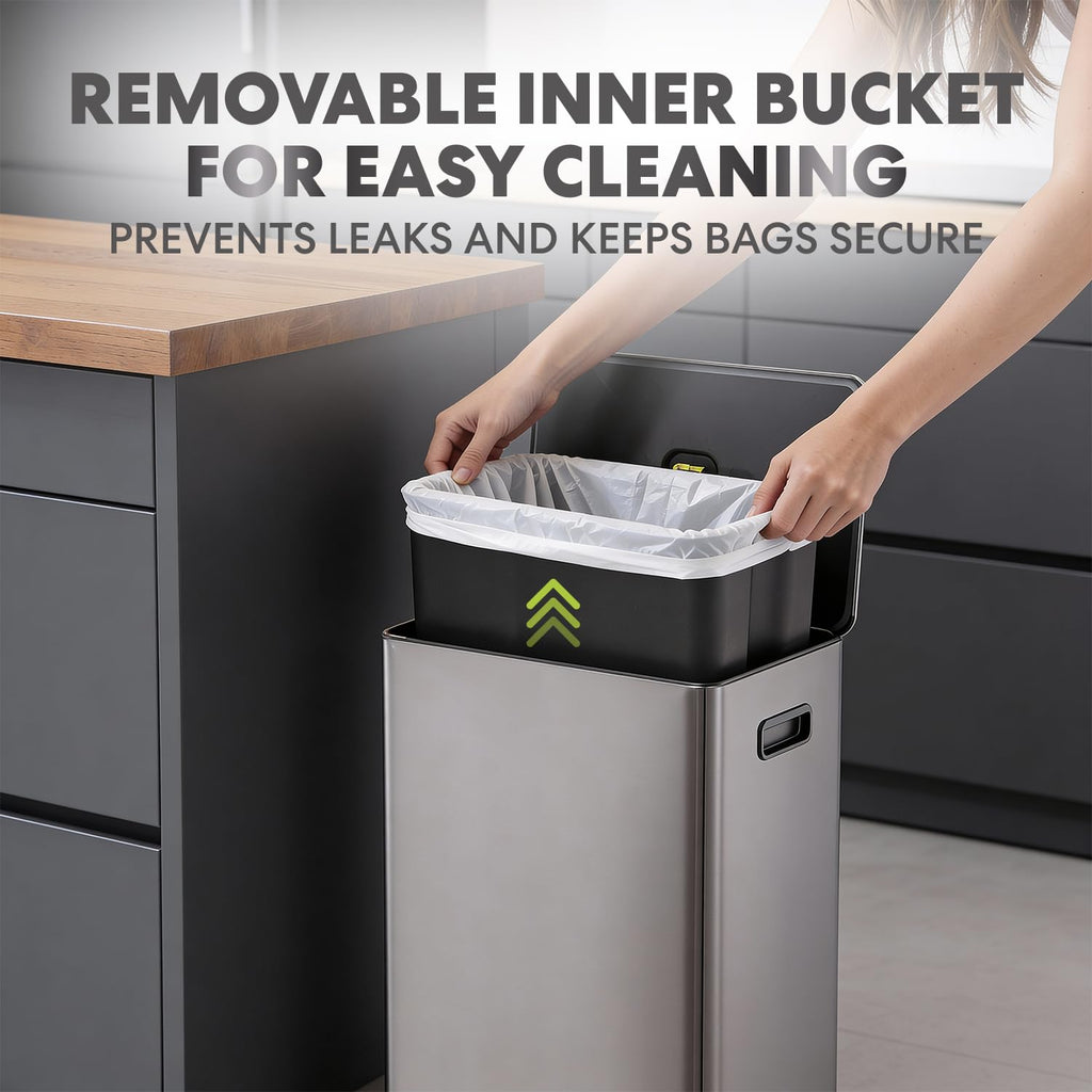 16 Gallon Stainless Steel Step Trash Can Q4478