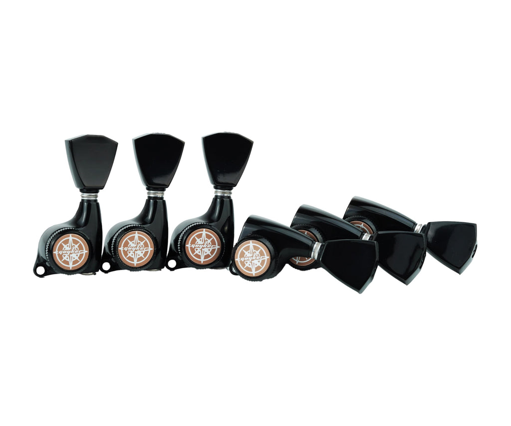 Locking Guitar Tuners 3L + 3R Black V7349