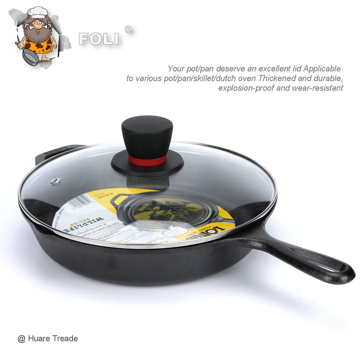 10.25 Inch Tempered Glass Lid with Steam Vent D51223