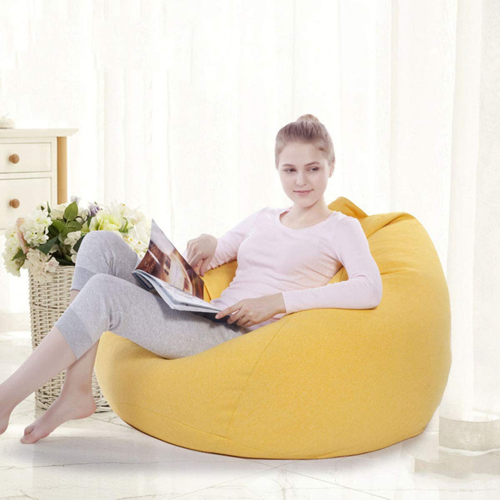 Linen Fabric Bean Bag Chair Cover 90x110cm J13395