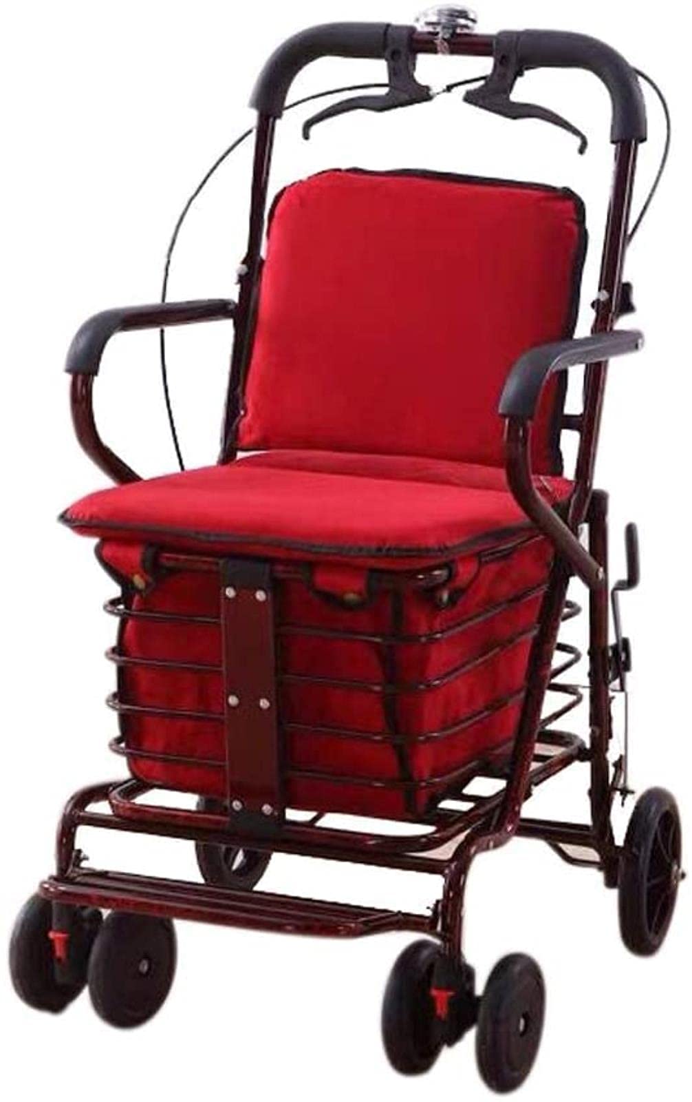 Folding Carbon Steel Rollator Walker Shopping Trolley S140