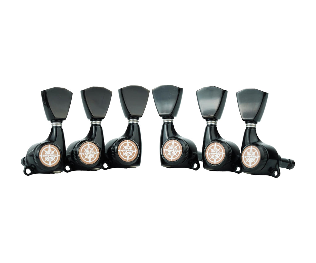 Locking Guitar Tuners 3L + 3R Black V7349