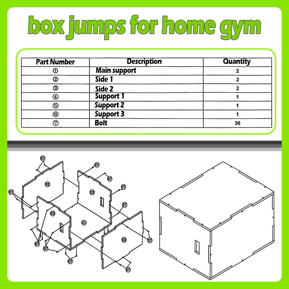 3 in 1 Non-Slip Wooden Plyometric Jump Box B9267