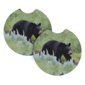 Black Bear Rubber Car Coasters Set of 2 J557157