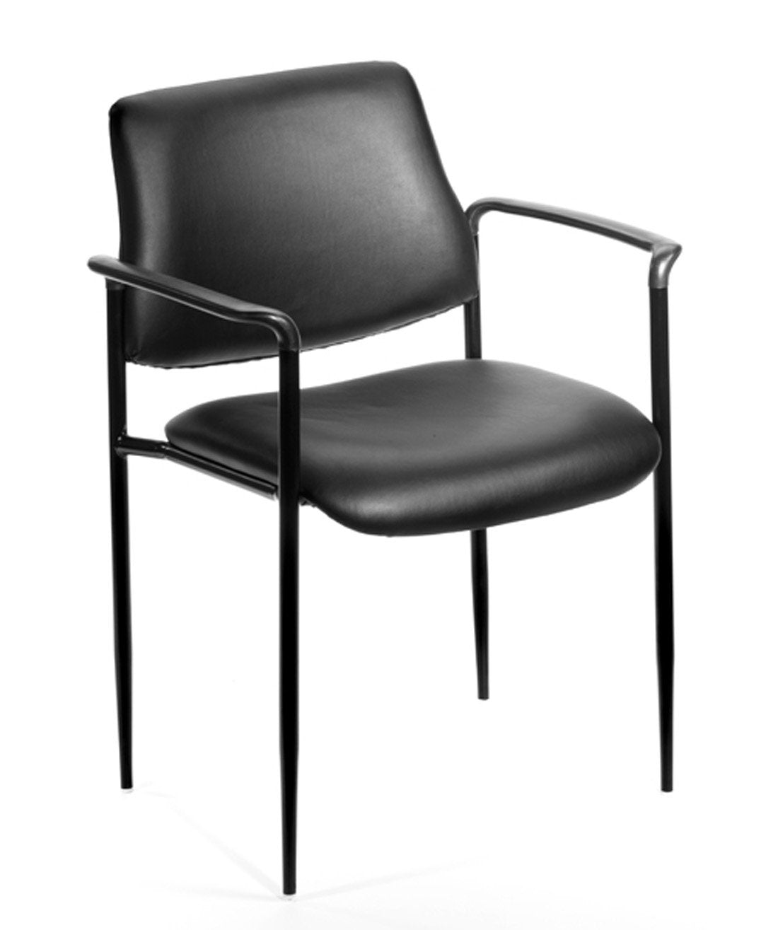 Black Caressoft Stacking Chair with Arm S92418