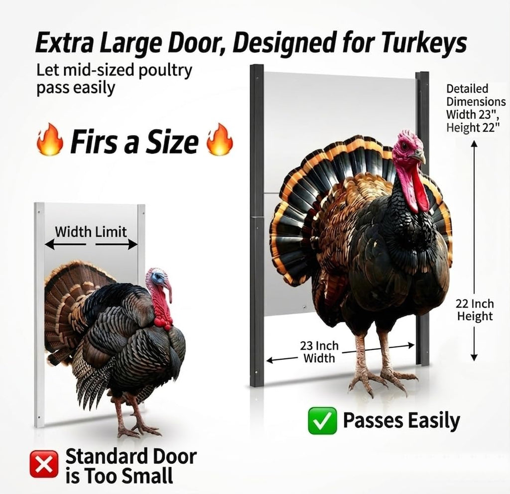 Automatic Turkey Coop Door 22 x 23 in Aluminum G43093