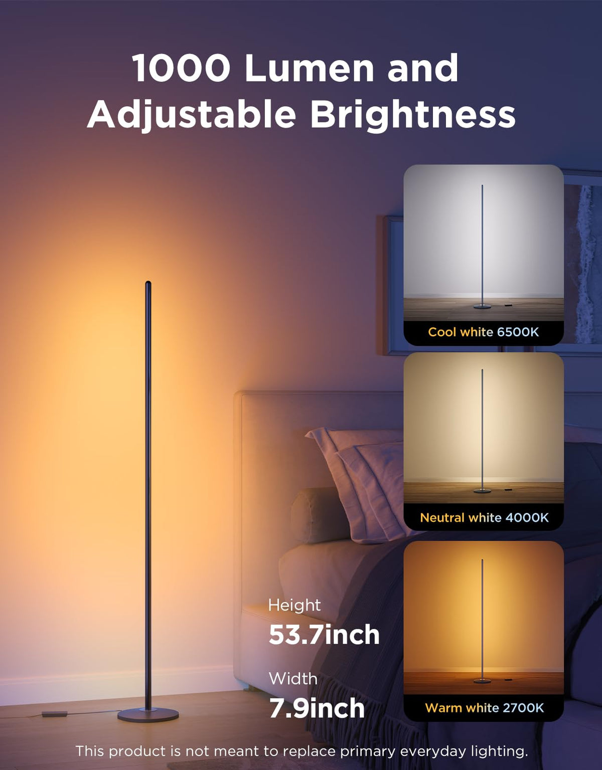 Black RGBIC LED Floor Lamp G71042
