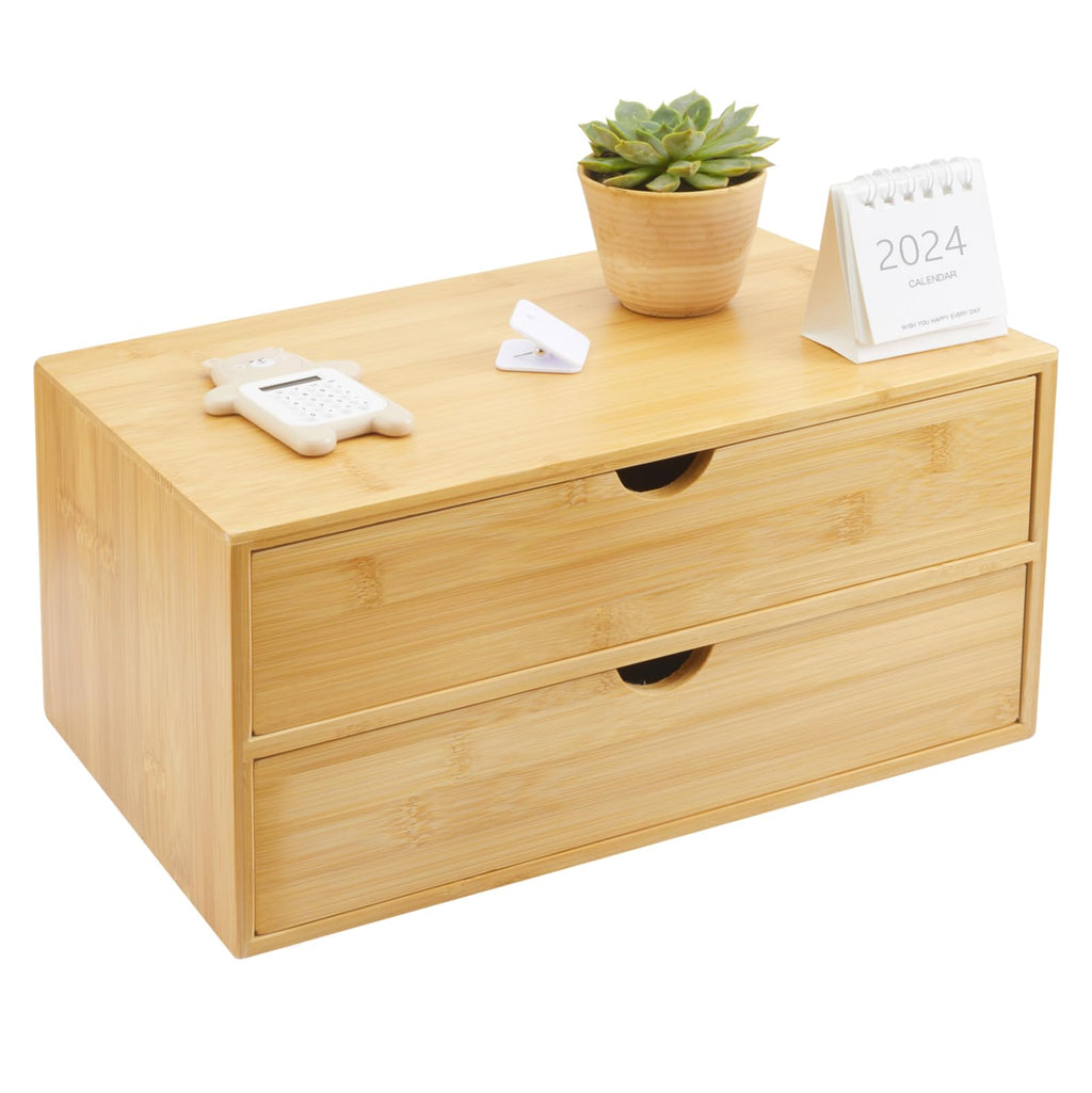 Bamboo Desk Organizer with Drawers T803586