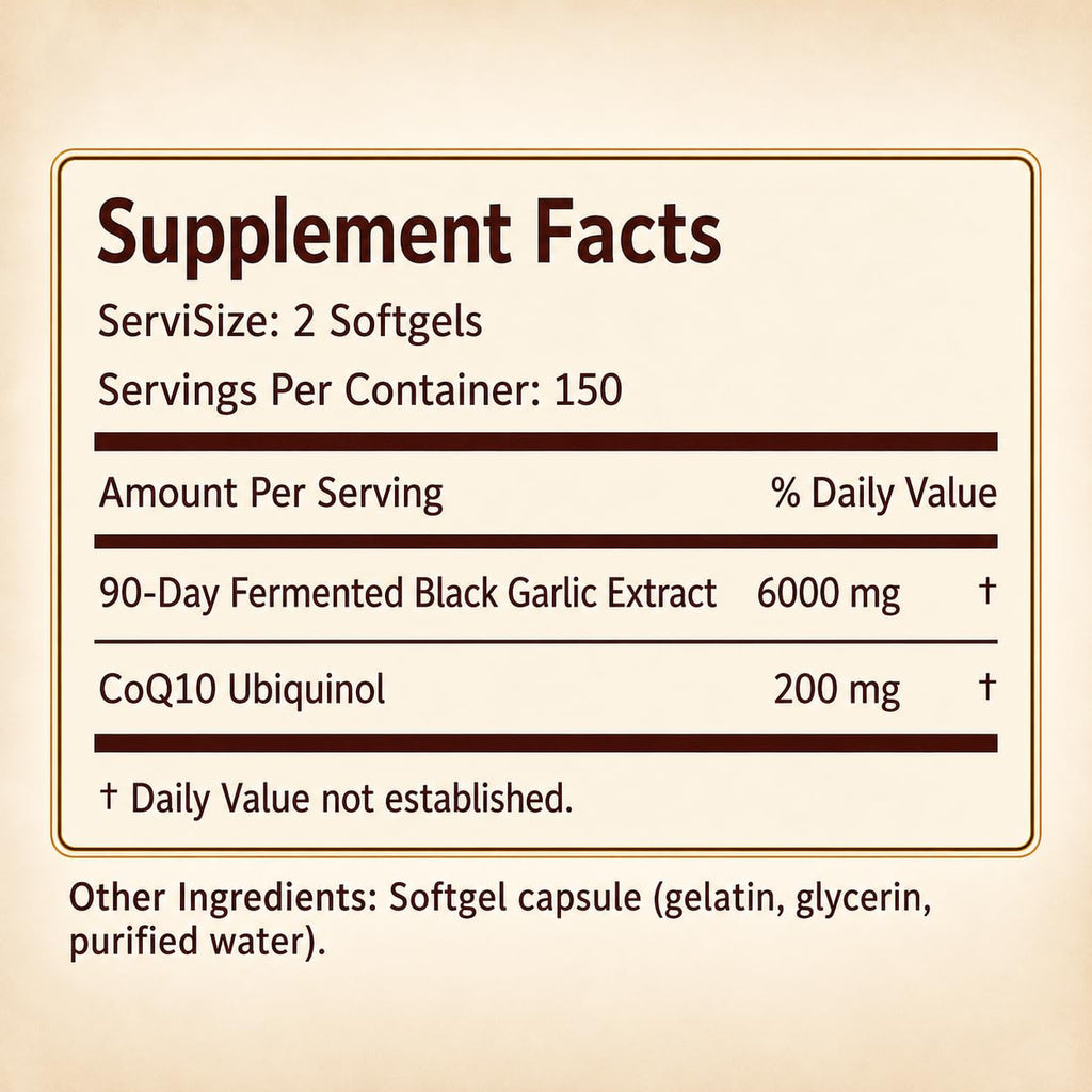 Black Garlic CoQ10 Softgels, 300 Softgels A51874