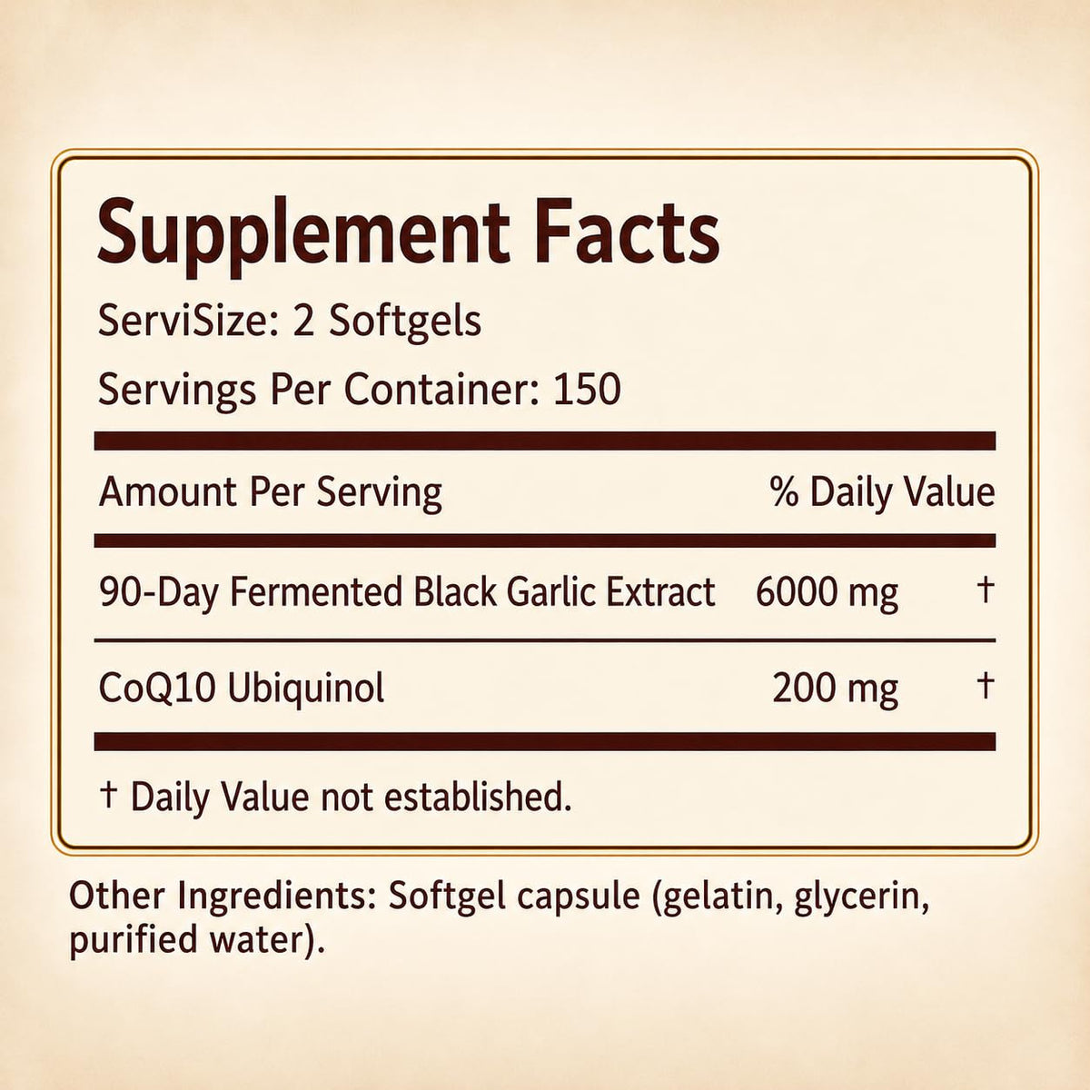 Black Garlic CoQ10 Softgels, 300 Softgels A51874